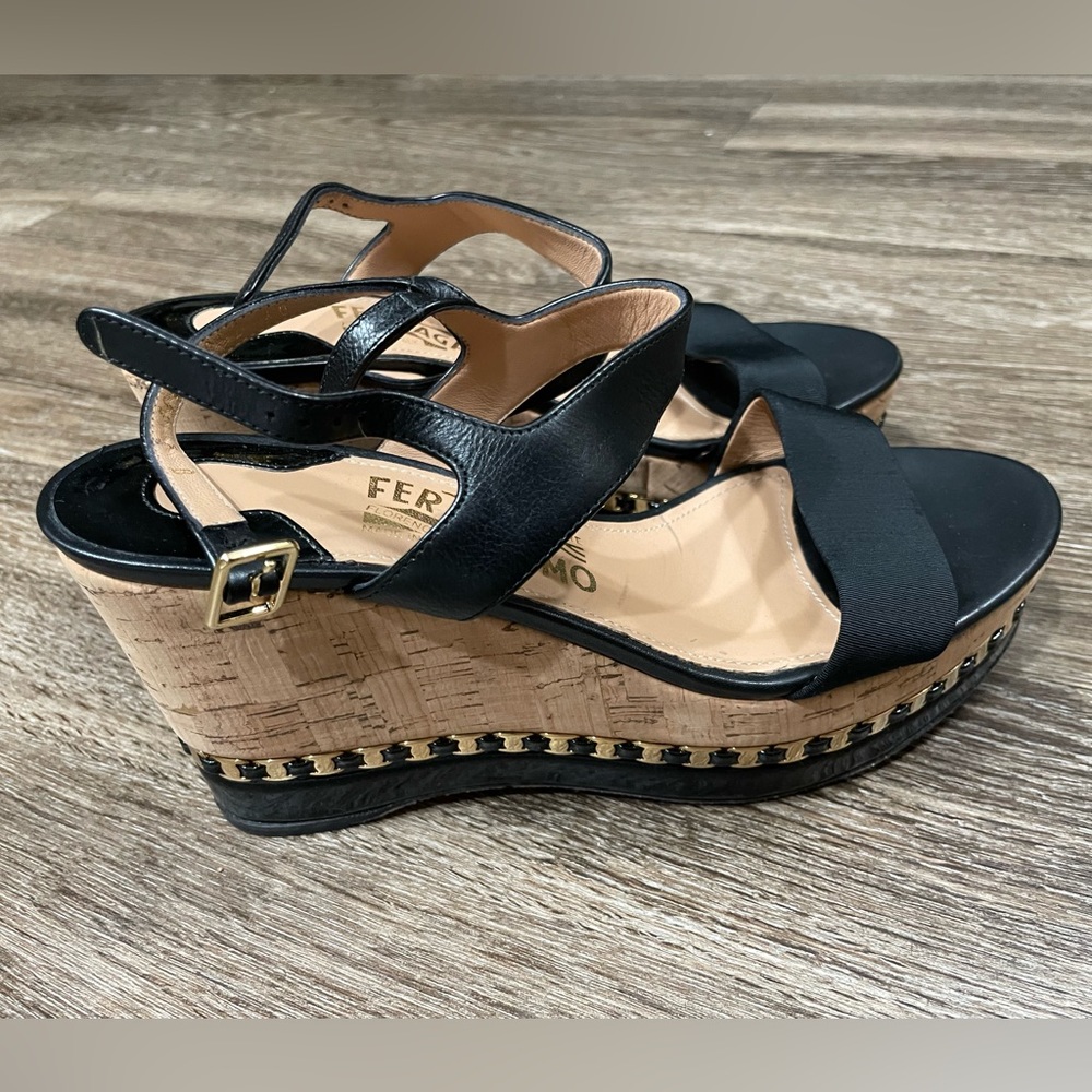 Salvatore Ferragamo chain wedge sandals